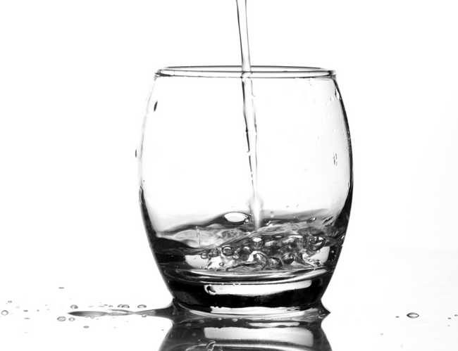 clean glass of filtered water