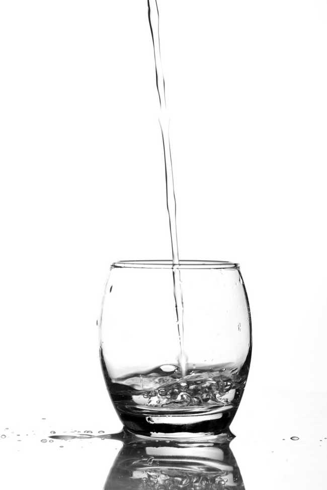 clean glass of filtered water